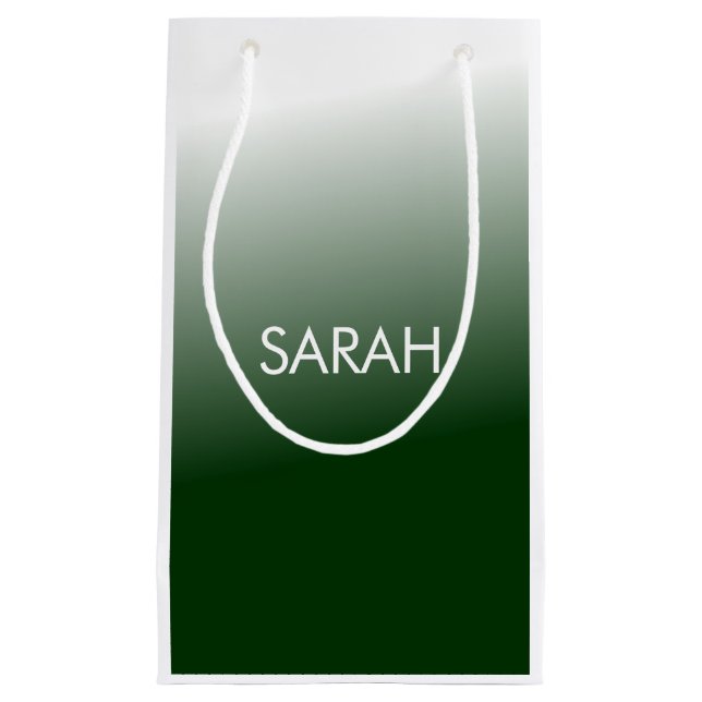 Petit Sac Cadeau Monogramme vert (Devant)