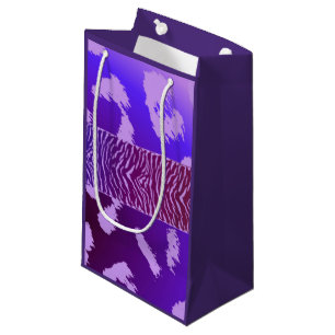 Petit Sac Cadeau Motif animal sauvage pourpre