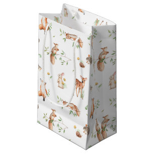 Petit Sac Cadeau Motif d'amis animaux de bois mignon