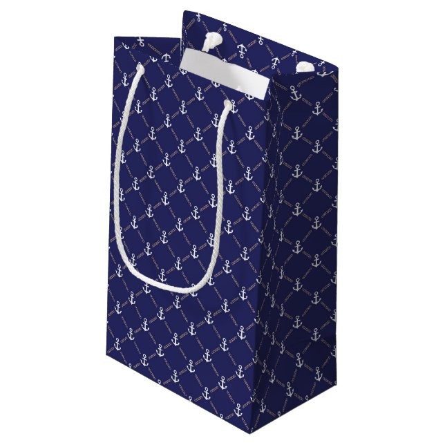 Petit Sac Cadeau Motif d'Ancre (Dos Angle)