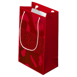 Petit Sac Cadeau Motif d'animal sauvage rouge