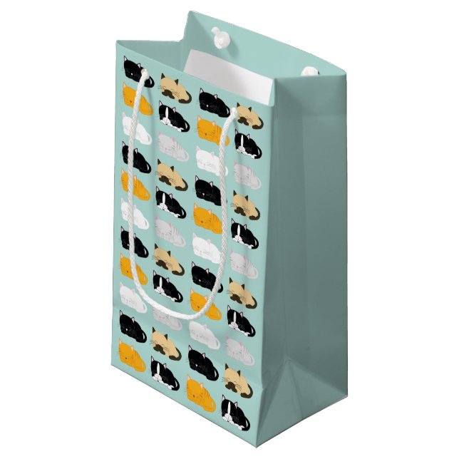Petit Sac Cadeau Motif de chats (Devant Angle)