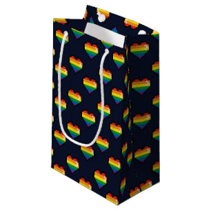Petit Sac Cadeau Motif de coeur Rainbow 8 Bit