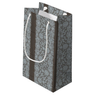 Petit Sac Cadeau Motif de dentelle, cru 6 de fleur
