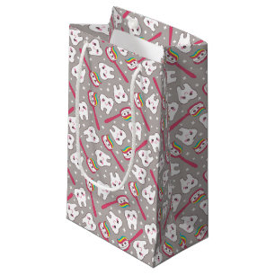 Petit Sac Cadeau Motif de dents d'arc-en-ciel