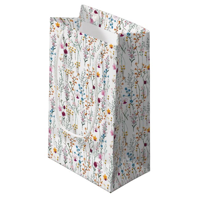 Petit Sac Cadeau Motif de fleur sauvage d'été (Devant Angle)
