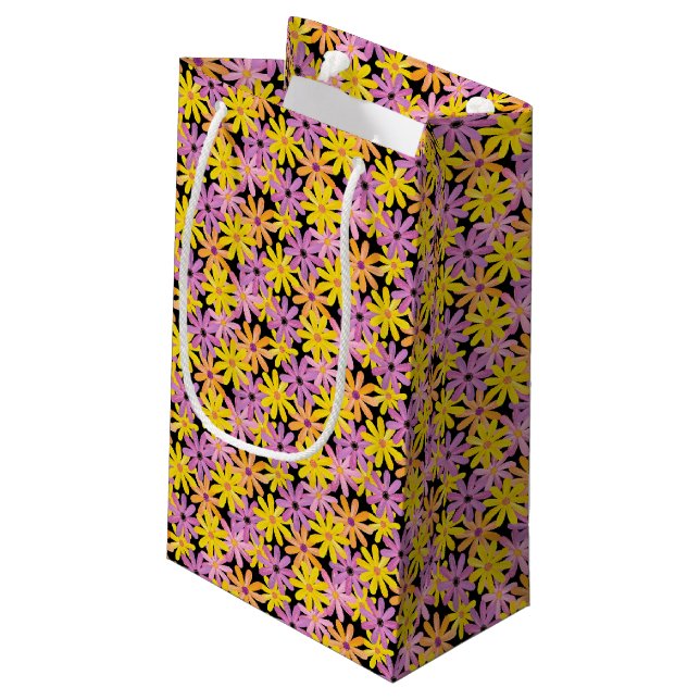Petit Sac Cadeau Motif de fleurs de Gerbera, arrière - plan (Dos Angle)