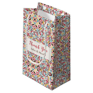 Petit Sac Cadeau Motif de mandala géométrique classique pour mariag