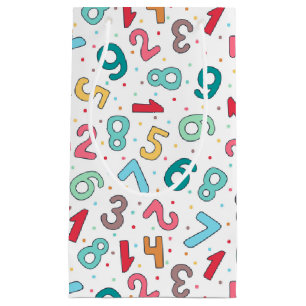 Petit Sac Cadeau Motif de numéros colorés mignons Anniversaire de e