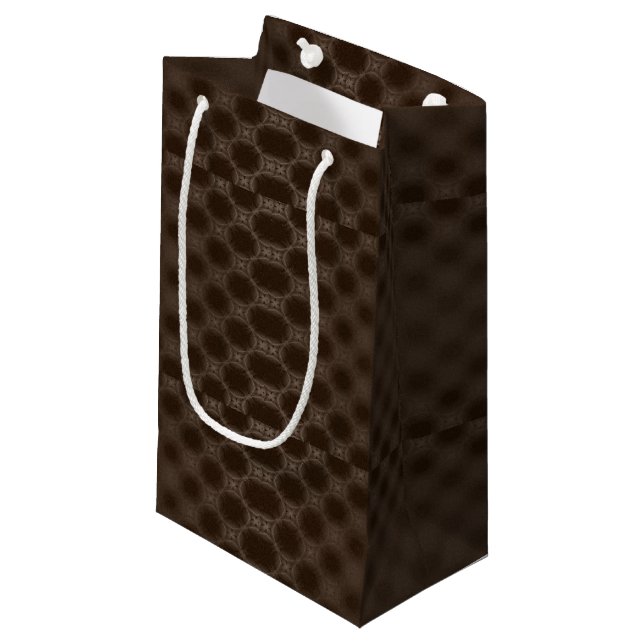 Petit Sac Cadeau Motif de points de cercle Brown (Devant Angle)