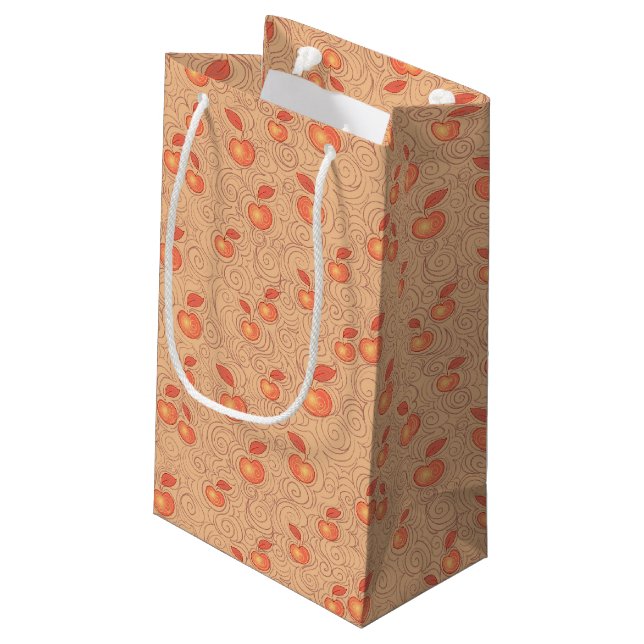 Petit Sac Cadeau Motif de pommes (Dos Angle)