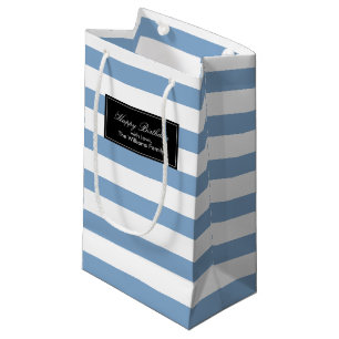 Petit Sac Cadeau Motif de rayures de bigorneau personnalisé