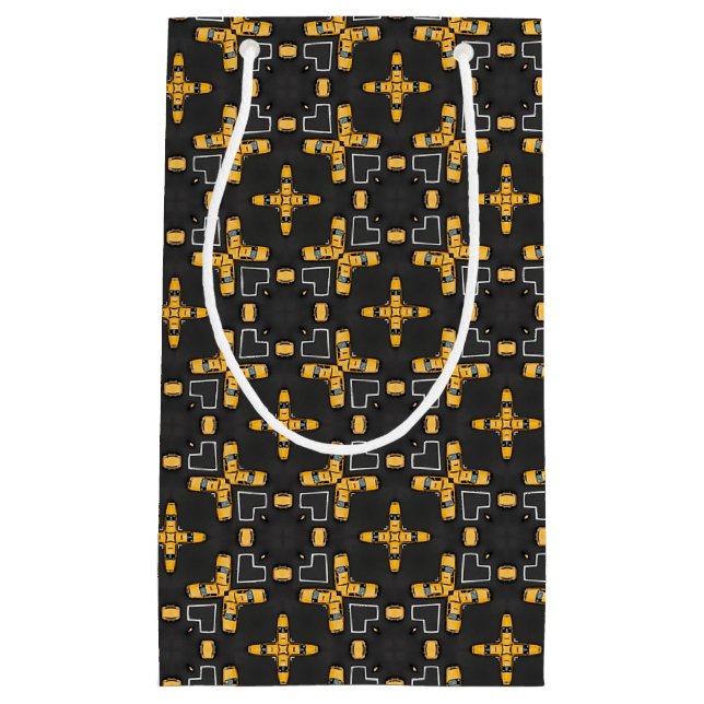 Petit Sac Cadeau Motif de taxi jaune vif (Devant)