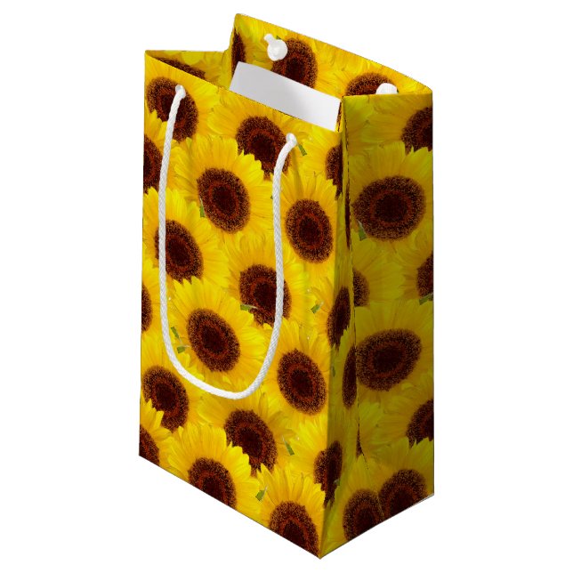 Petit sac cadeau motif de tournesol (Devant Angle)