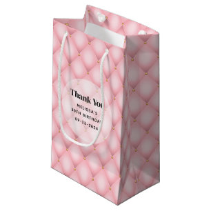Petit Sac Cadeau Motif Diamant rose Tufé Anniversaire Merci