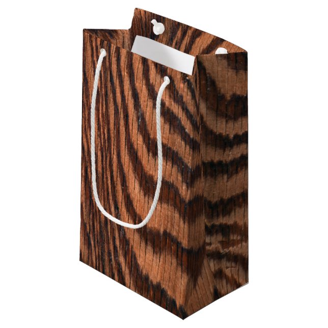 Petit Sac Cadeau motif du grain de bois (Devant Angle)