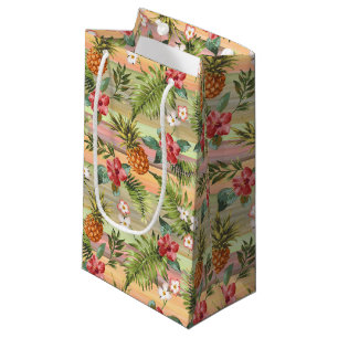 Petit Sac Cadeau Motif floral coloré à ananas tropical