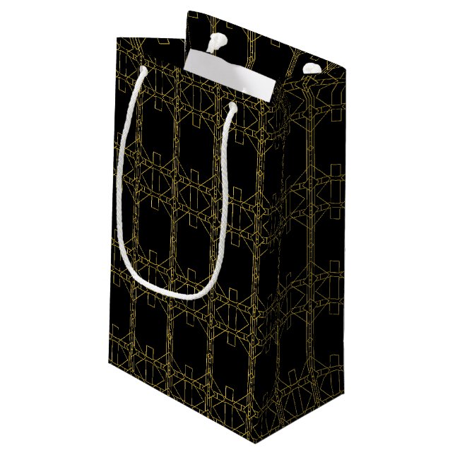 Petit Sac Cadeau Motif géométrique Art déco (Dos Angle)