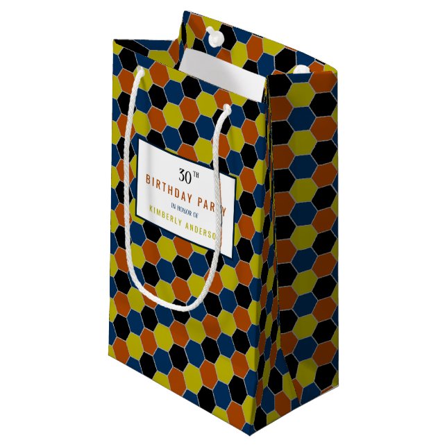 Petit Sac Cadeau Motif géométrique lumineux, fête d'anniversaire mo (Devant Angle)