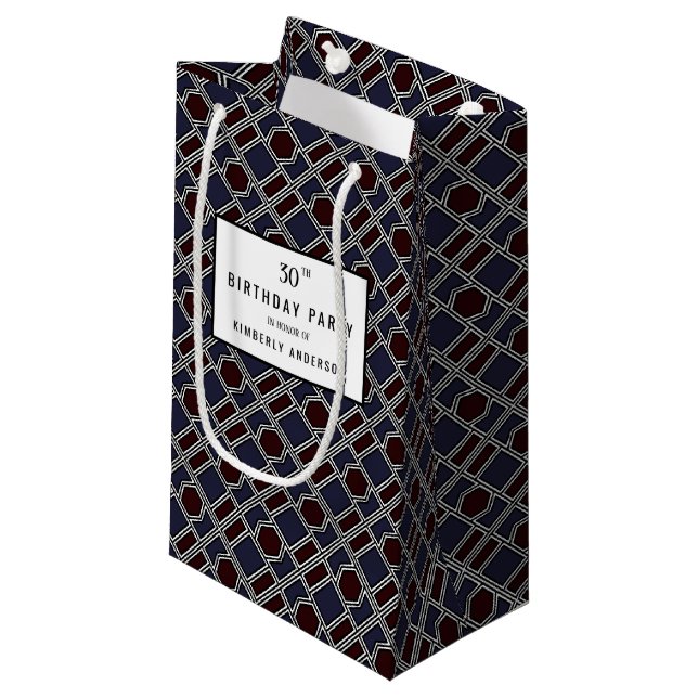 Petit Sac Cadeau Motif géométrique tendance, fête d'anniversaire mo (Devant Angle)