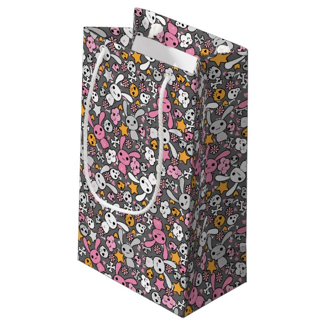 Petit Sac Cadeau motif gris de kawaii (Dos Angle)