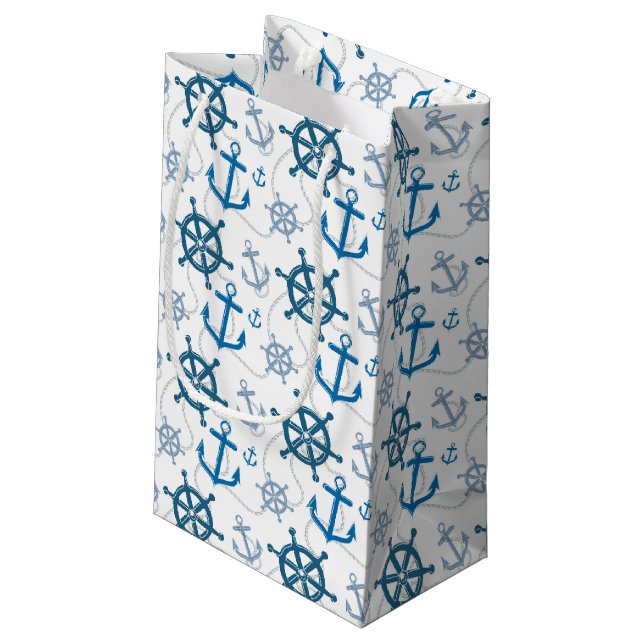 Petit Sac Cadeau Motif nautique (Dos Angle)