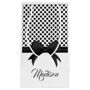 Petit Sac Cadeau Motif noir à mâchoires et points