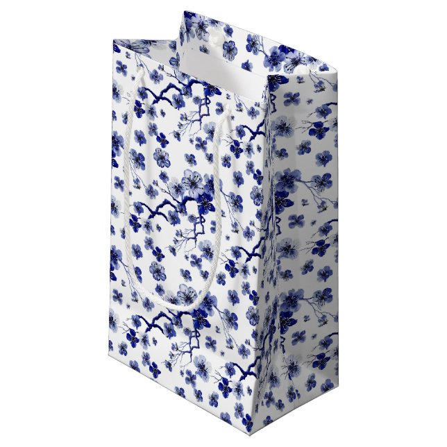 Petit Sac Cadeau Motif oriental de branche de Sakura (Devant Angle)