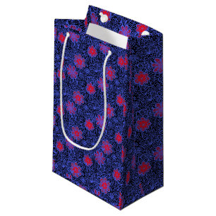 Petit Sac Cadeau motif plante A13.b BG noir