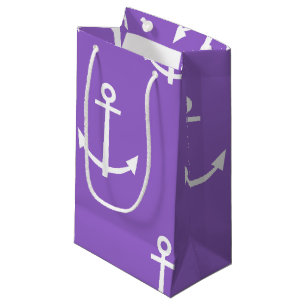 Petit Sac Cadeau Motif pourpre et blanc 1 d'Ancres