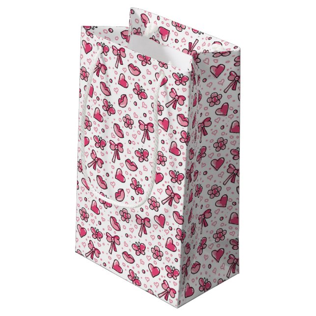 Petit Sac Cadeau motif romantique (Dos Angle)