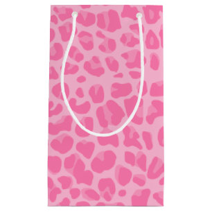 Petit Sac Cadeau Motif rose-clair d'empreinte de léopard