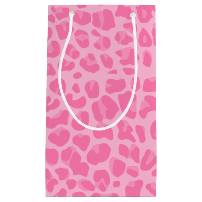 Petit Sac Cadeau Motif rose-clair d'empreinte de léopard (Devant)