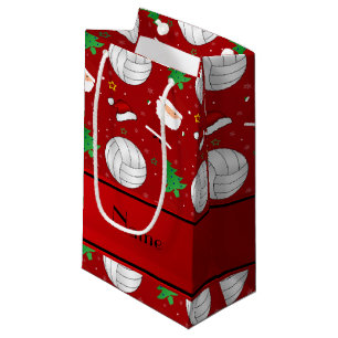 Petit Sac Cadeau Motif rouge nommé fait sur commande de Noël de