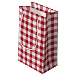 Petit Sac Cadeau Motif Rustic Farmhouse Red Checks