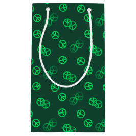 Petit Sac Cadeau Motif vert de signe de paix