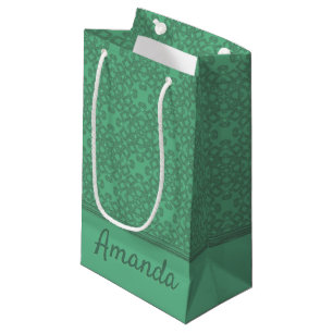 Petit Sac Cadeau Motif vert menthe personnalisé