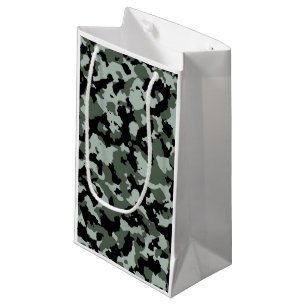 Petit Sac Cadeau Motif vert militaire de camouflage