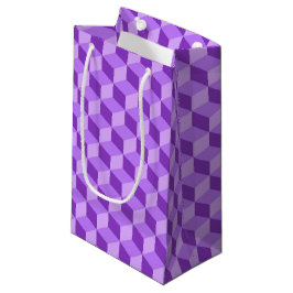 PETIT SAC CADEAU MOTIFS DE CUBE GÉOMÉTRIQUE PURPLE CLAIR