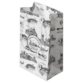 Petit Sac Cadeau Nashville Toile Noir et Blanc