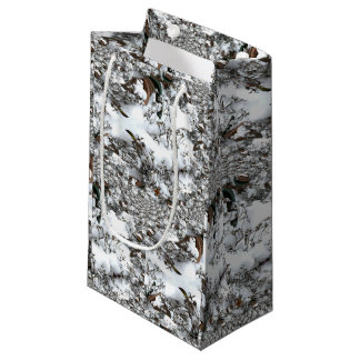 Petit Sac Cadeau Neige Abstraite