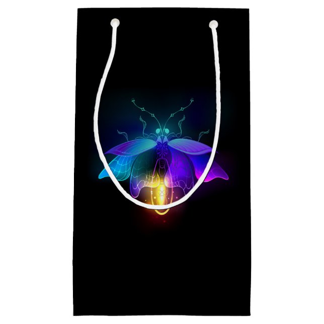 Petit Sac Cadeau Neon Firefly sur noir (Devant)
