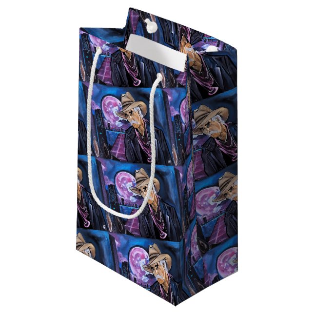 Petit Sac Cadeau Neon Moon Painting by Alfred Fox (Devant Angle)