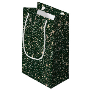 Petit Sac Cadeau Night Sky Stars Celestial Emerald Vert et Or