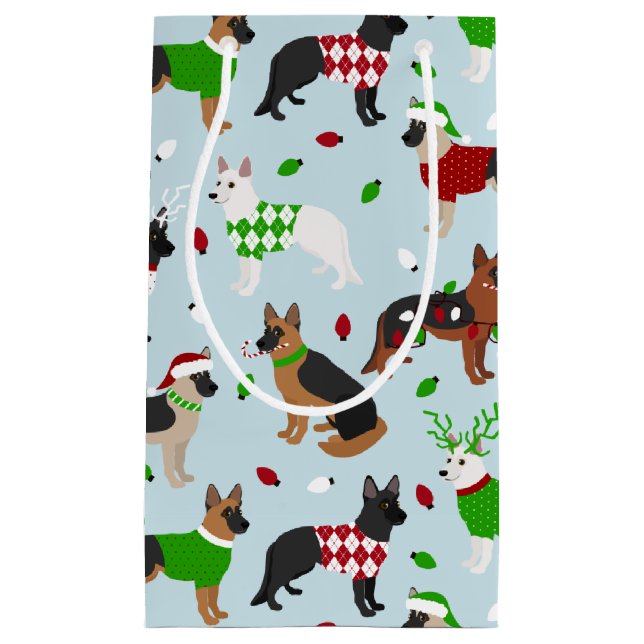 Petit Sac Cadeau Noël Allemand Berger Petit Cadeau (Devant)