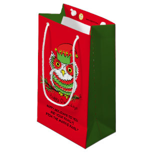 Petit Sac Cadeau Noël de chouette Mignon Drôle de Vacances
