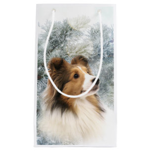 Petit Sac Cadeau Noël de Sheltie de sable