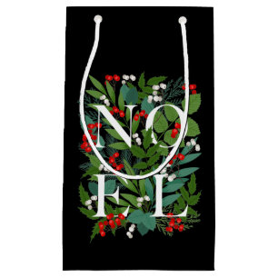 Petit Sac Cadeau NOEL Greenery Berries Noël Noir