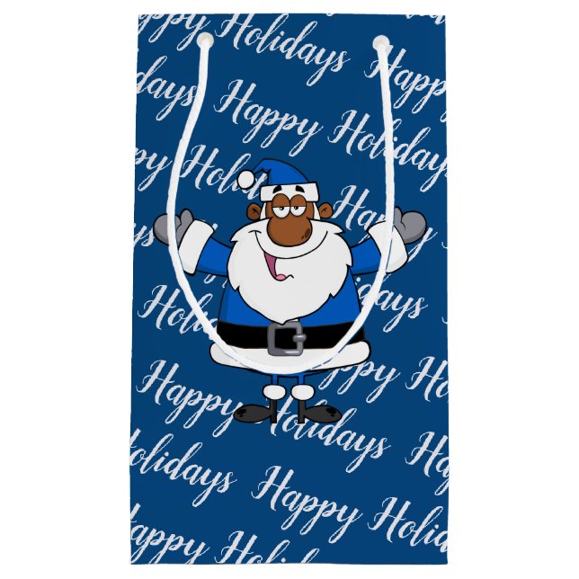 Petit Sac Cadeau Noël Hanoukka Kwanzaa de Père Noël (Devant)