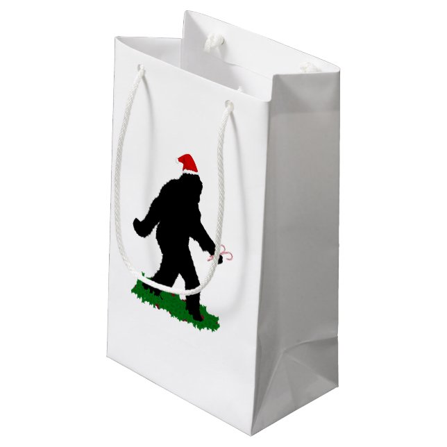 Petit Sac Cadeau Noël Sasquatchant (Dos Angle)